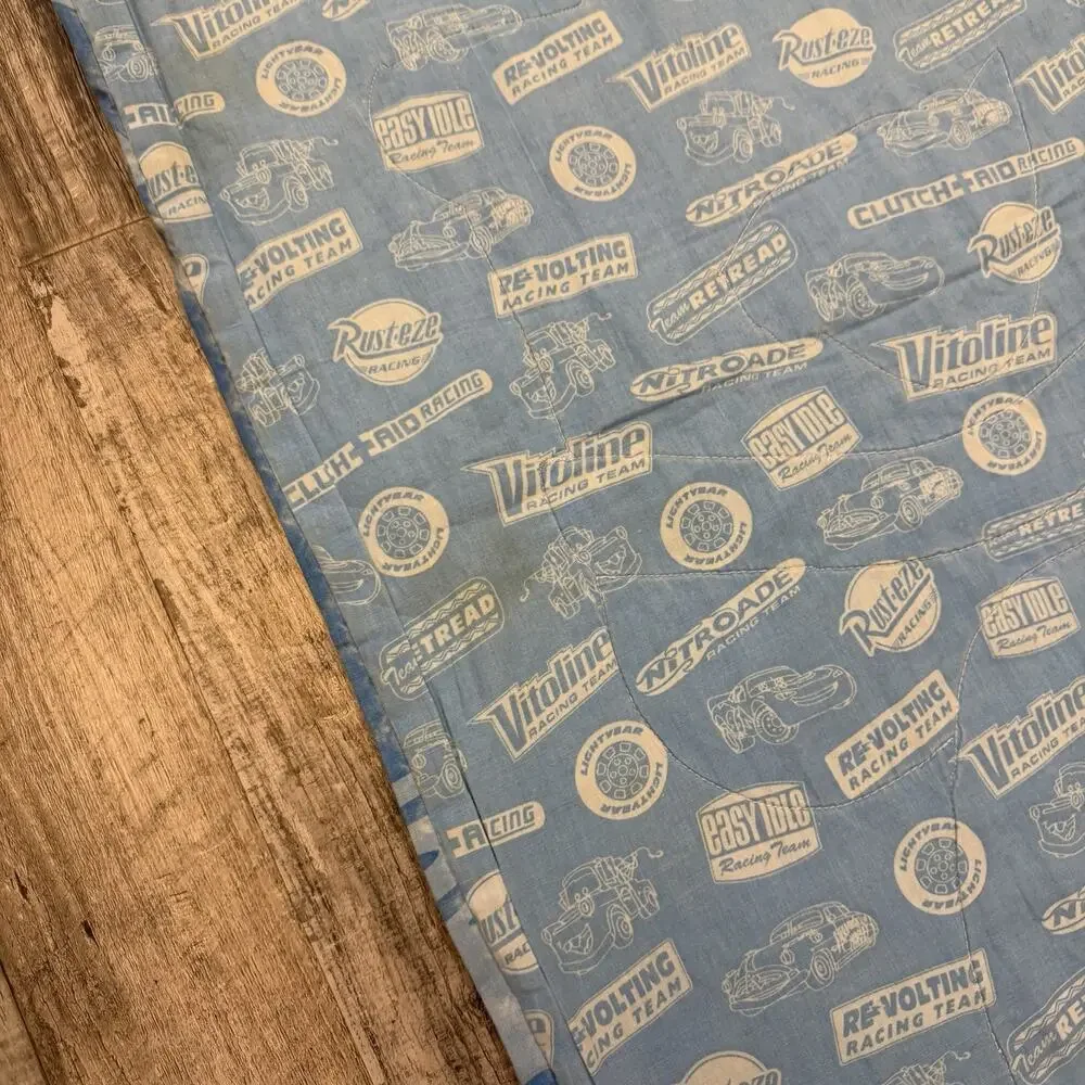 Vintage 2010 Reversible Disney Pixar Cars Comforter For Toddler Bed 54”x 40”